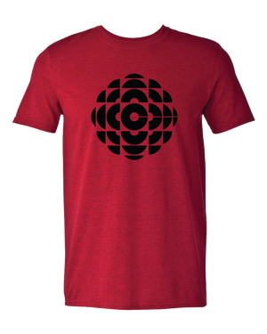 CBC - 'Monotone Retro CBC ' - Adult 9.0 oz. Tee Shirt - Black on Red