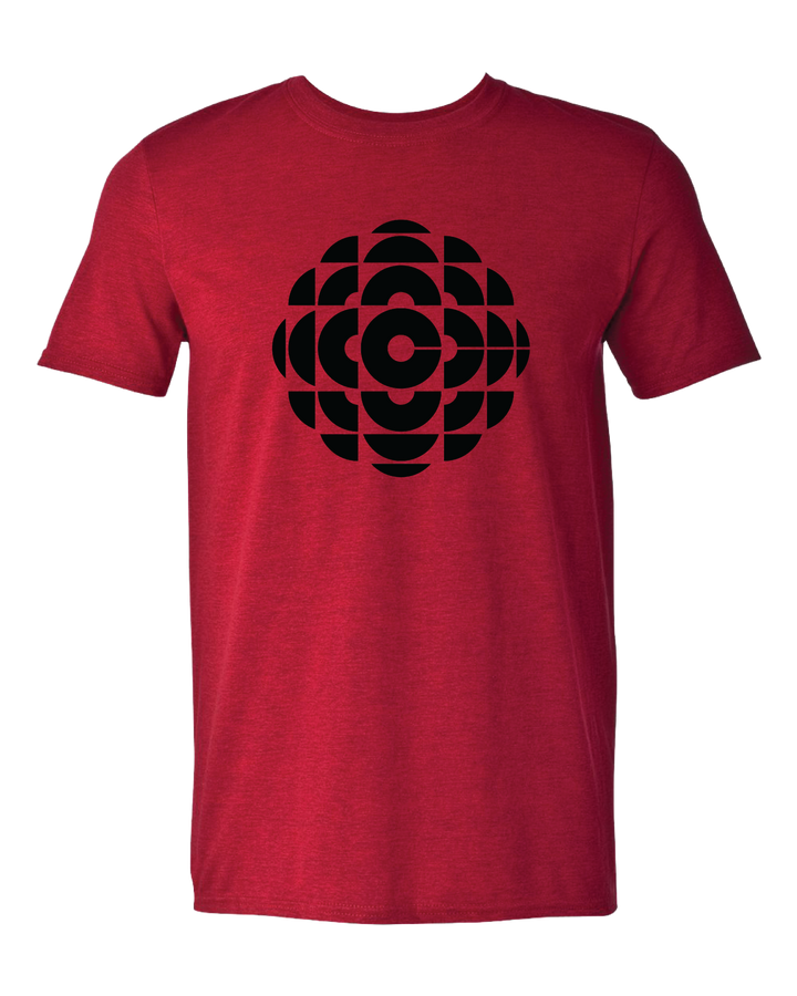 CBC - 'Monotone Retro CBC ' - Adult 9.0 oz. Tee Shirt - Black on Red - Made in Canada