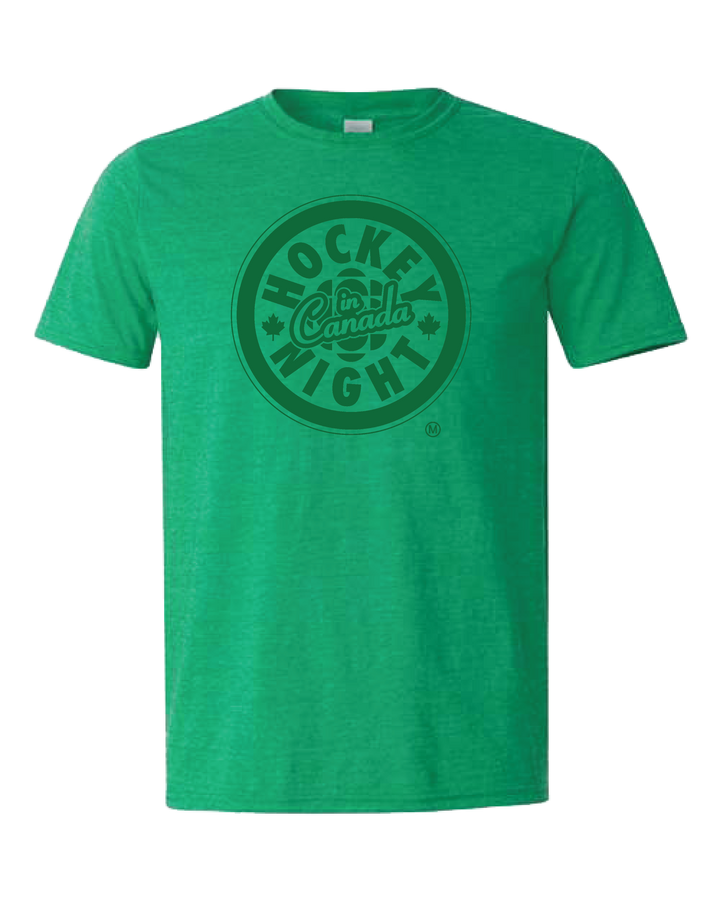 Hockey Night in Canada - 'Monotone HNIC' -  Kids' 9.0 oz. Tee Shirt - Green on Irish Green