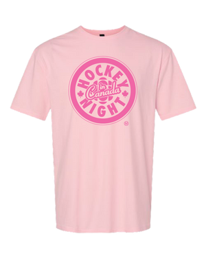 Hockey Night in Canada - 'Monotone HNIC' -  Kids' 9.0 oz. Tee Shirt -  Pink on Light Pink