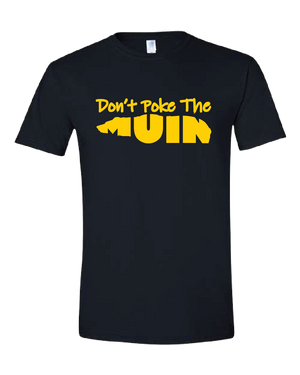 MUIN - 'Don't Poke The Muin' - Tee Shirt - Maize on Black