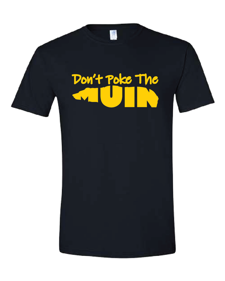 MUIN - 'Don't Poke The Muin' - Tee Shirt - Maize on Black