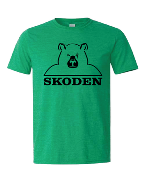 MUIN - 'SKODEN BEAR' -  Adult 9.0 oz. Tee Shirt - Black on Green